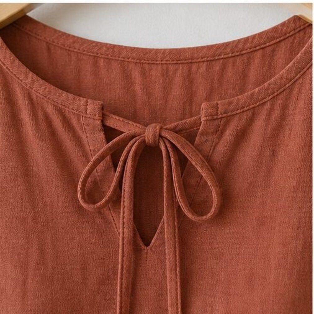 Rust Wrap Blouse - Picture 4 of 6